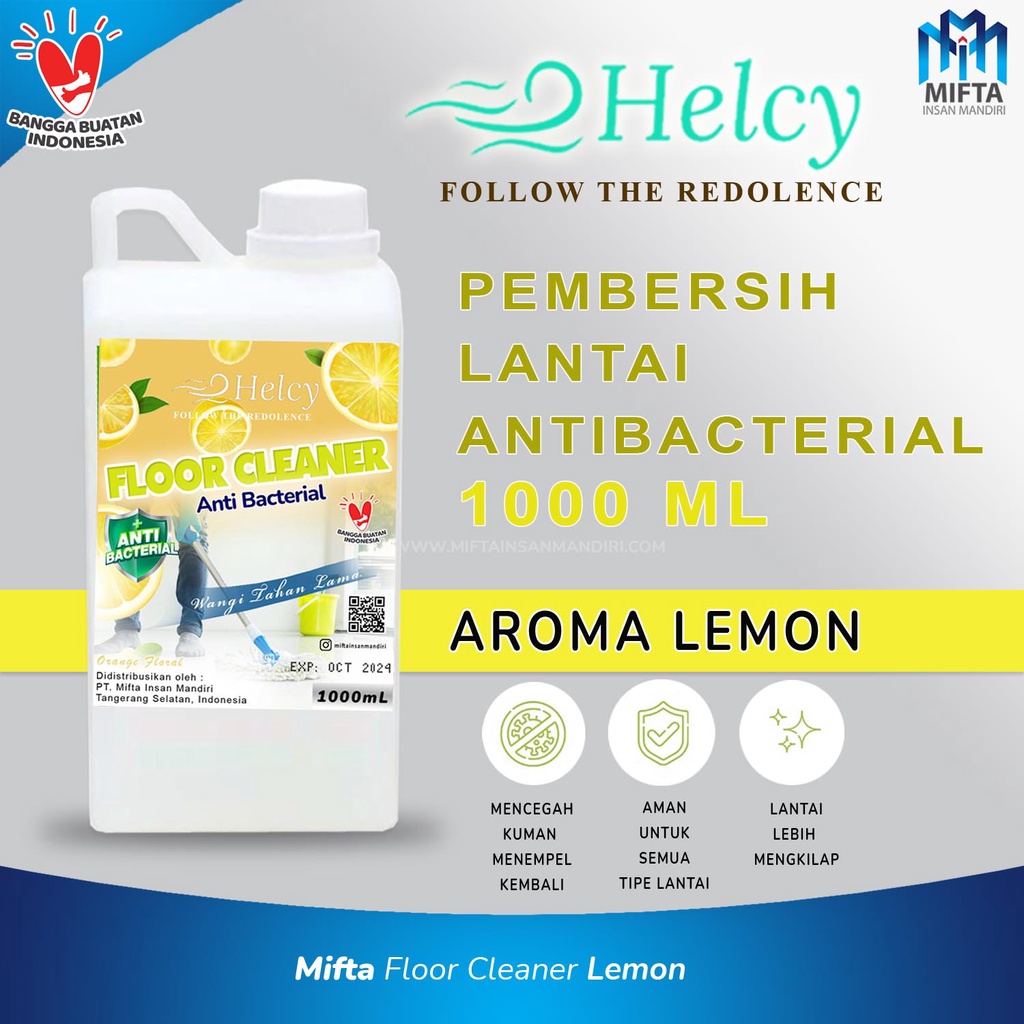 PEMBERSIH LANTAI / HELCY FLOOR CLEANER / CAIRAN PEMBERSIH LANTAI 1 LITER