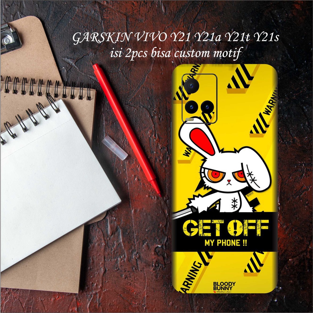 COD GARSKIN SKIN VIVO Y21 Y21A Y21S Y21T MOTIF YELLO - ISI 2PCS FREE CUSTOM MOTIF