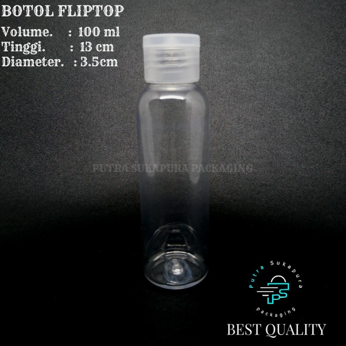 Botol Plastik fliptop 100 ml