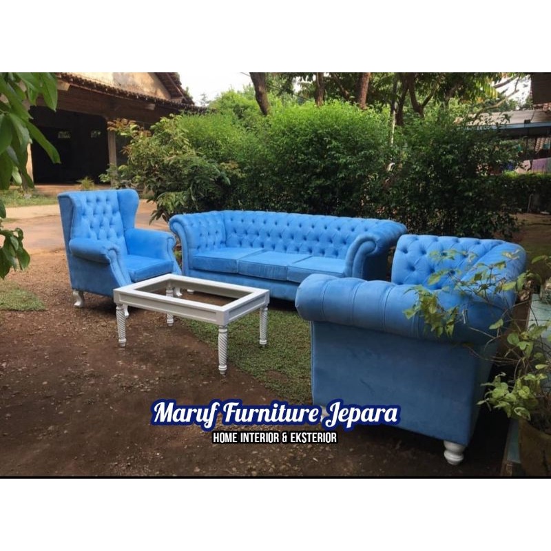 Set Sofa Tamu Minimalis 321 + Meja
