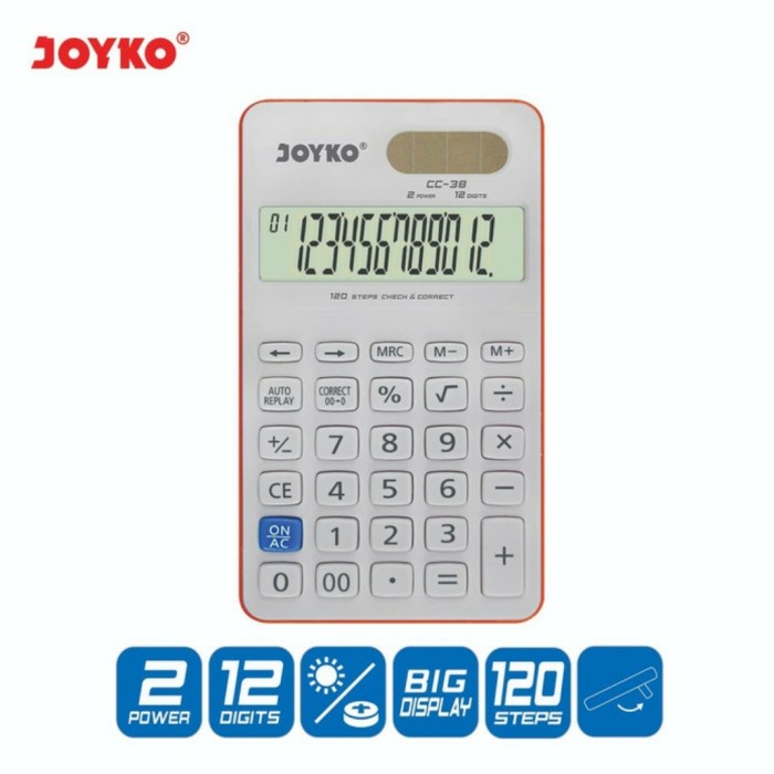 

Kalkulator Joyko CC-38 12 Digits Check Correct