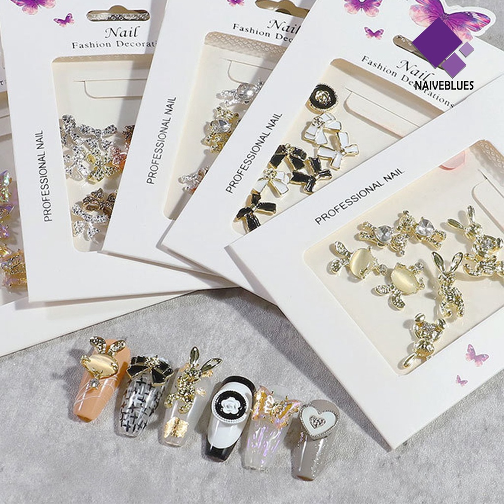 1 Kantong Ornamen Pita Aurora Coating AB Coating Bahan Alloy Aneka Bentuk Untuk Dekorasi Kuku Wanita