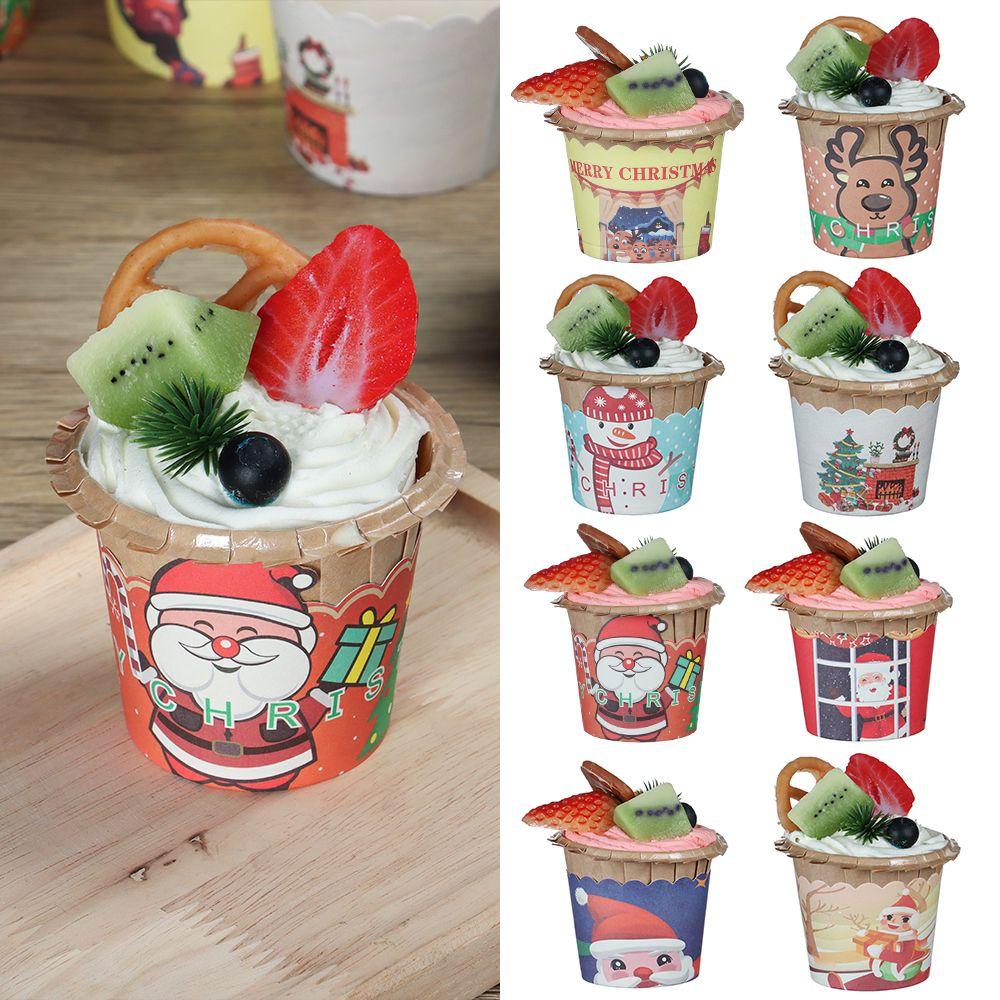 Solighter 50Pcs Alat Dekorasi Cupcake Dekorasi Kue Cetakan Kue Kertas Cup Wrappers Decor