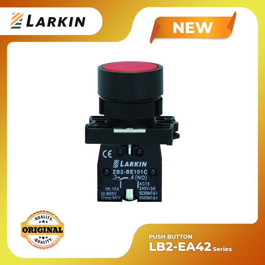 Larkin LB2-EA42 Push Button Plastic Red Merah 1NC 22mm