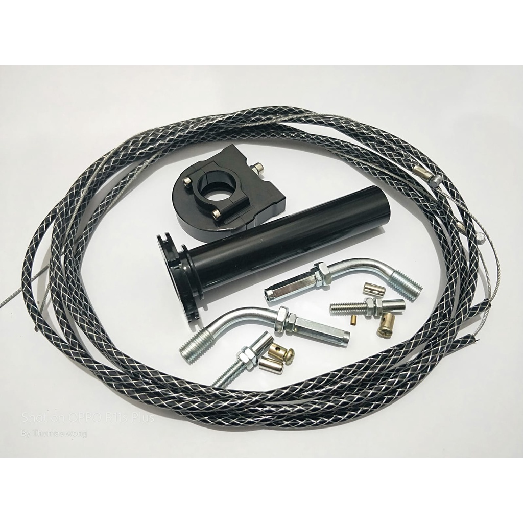 paket gas spontan slongsong CNC+2pcs L gas CNC+2kabel gas serat karbon 190cm universal semua motor