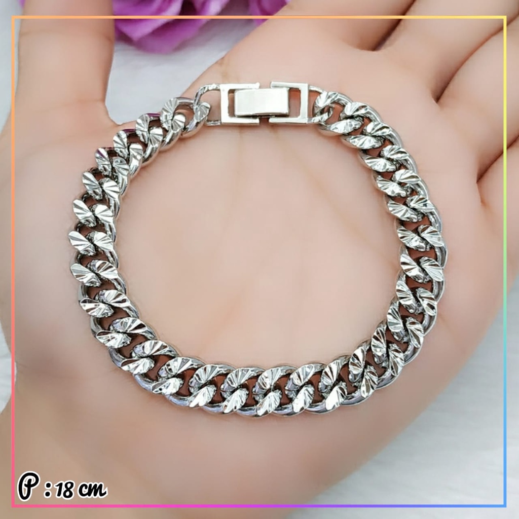 Gelang xuping gelang dewasa rantai polos silver elegan perhiasan lapis emas gold GL 170