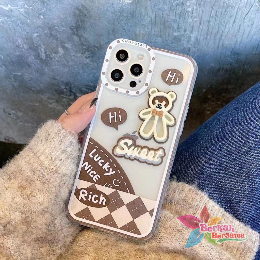 SS111 SOFTCASE 3D BEAR OPPO A74 A95 A93 RENO 8T 4F F17 5F F19 PRO 5 6 7 8 7Z A96 BB7212