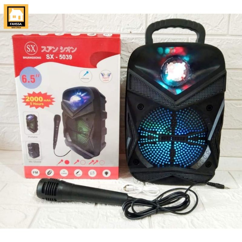 Speaker Bluetooth WIRELESS Karaoke SX-5039 | Speaker Bluetooth Mic Super Bass | Pusat Elektronik Pur