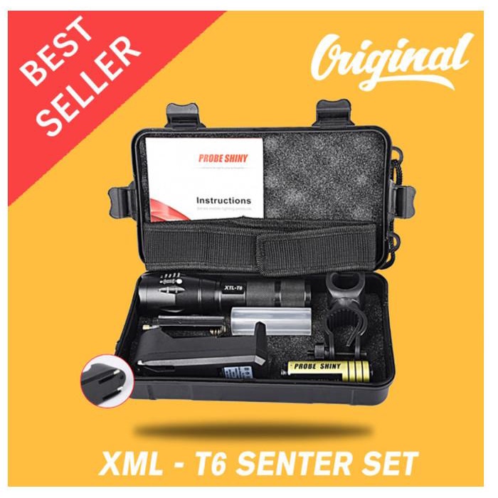 Senter T6 Senter Paket Led E17 Led Tactical Xml - T6 8000 Lumens-Yoyosoo