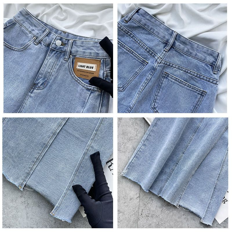 2023terbaru Rok Jeans Wanita rok high waist rok jins panjang wanita rok cewek kekinian rok korea ootd rok span jeans jumbo size 5XL