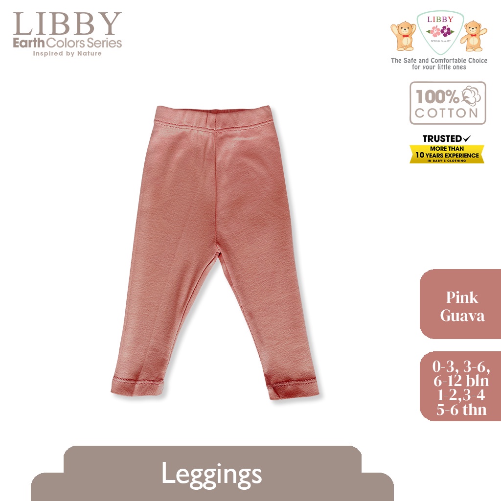 Libby Legging 0-6 Tahun Earth Colors Unisex SNI - Leggings Bayi dan Anak Warna Polos Celana Panjang Leging