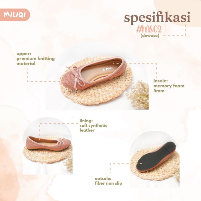 MS02 Sepatu Miliqi Anak | Sepatu Flat Anak