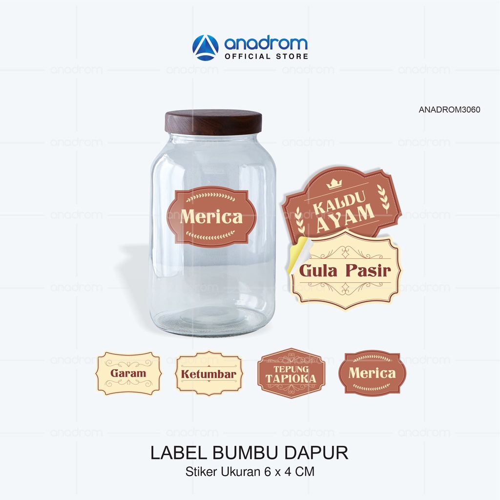 

Sticker Label Bumbu Dapur tema Vintage paket 36 pcs | Anadrom 3060