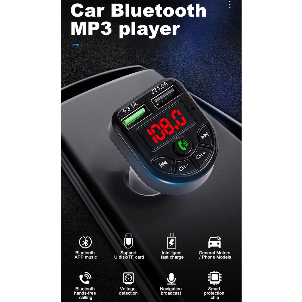 Audio Player MP3 Kit Mobil Bluetooth dual USB Charger