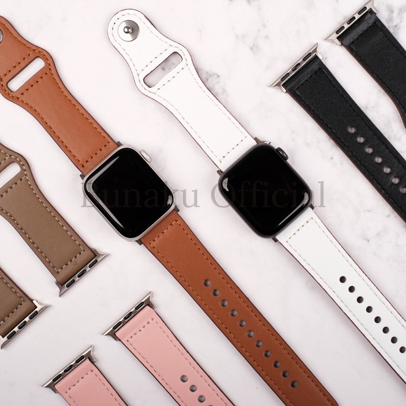 Strap Sport Band Leather Genuine Kulit Classic Klasik modern Apple Watch Ultra 8 7 6 5 4 3 2 1 SE 45mm 44mm 42mm 41mm 40mm 38mm