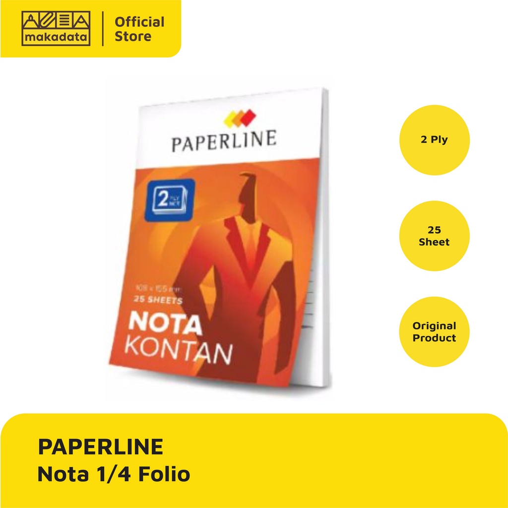 

NOTA KONTAN KECIL 2 PLY PAPERLINE 25 LEMBAR (1PCS) MURAH