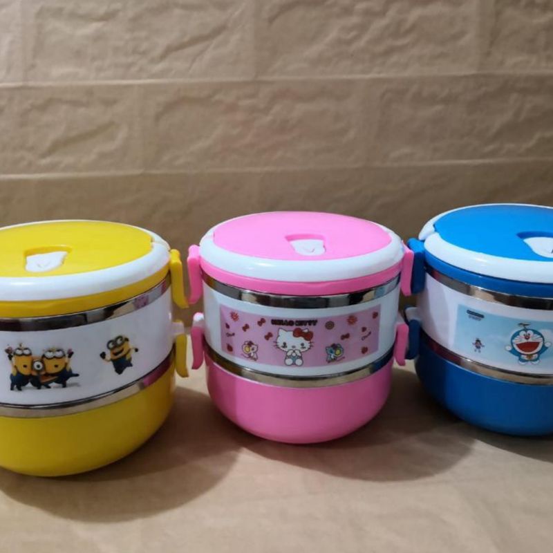 Rantang 2 Susun Karakter / Lunch Box / Bekal Set 2 Susun