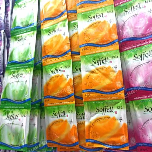 SOFFELL KRIM ANTI NYAMUK HAND BODY LOTION PENOLAK NYAMUK OBAT NYAMUK SOFEL 1 RENCENG ISI 12 SACHET