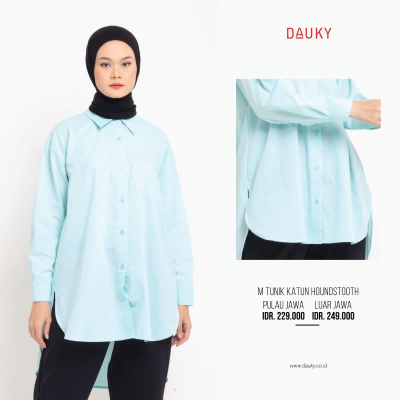 M tunik katun Houndstooth by Dauky