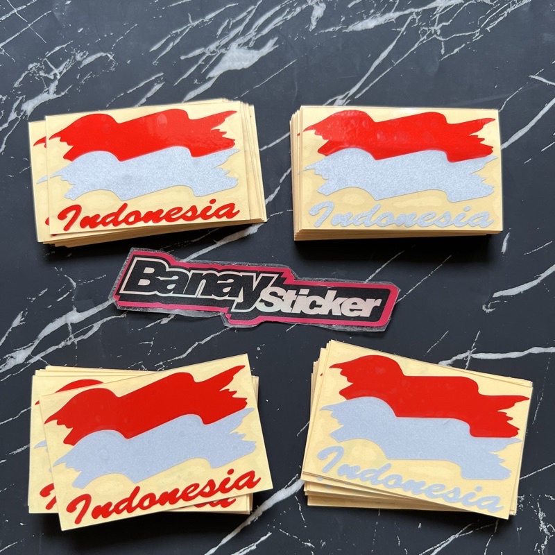 STICKER STIKER BENDERA INDONESIA KIBAR CUTTING