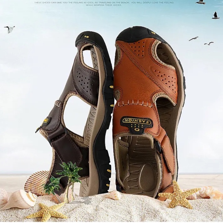 Sandal Gunung Sandal Slide Sepatu Pantai Sandal pria Sandal kulit pria  Luar Ruangan Sandal