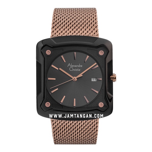 Alexandre Christie AC 3030 MD BBRBA Men Gunmetal Dial Rose Gold Mesh