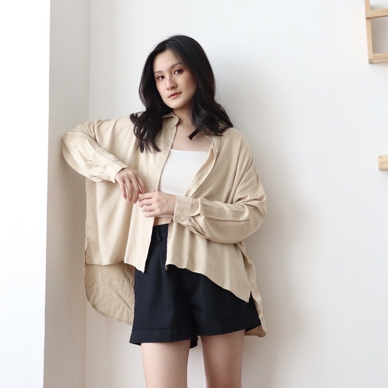 BEFAST - ZRD OOTD Kemeja ALIYA / Oversized Shirt Ae Ri Kemeja Oversize / Kemeja Jumbo Wanita / Atasan Lengan Panjang / Kemeja Casual Wanita / Pakaian Kerja / Kemeja Oversize Trendy / Teralris / Kemeja Polos Formal / Termurah