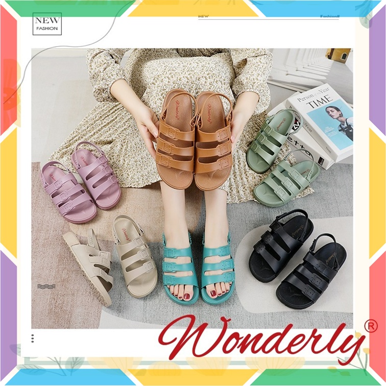 F2021-2 Sandal Selop Wanita Ban 3 Wonderly Sepatu Sandal Cewek Tawana Sendal Slop Rumah Karet