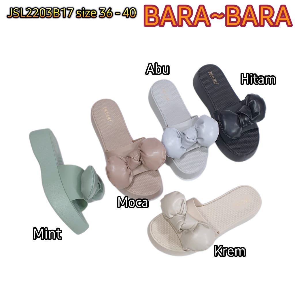 BARA BARA ORIGINAL jelly sandal karet empuk murah wanita selop import barabara cewek JSL2203B17