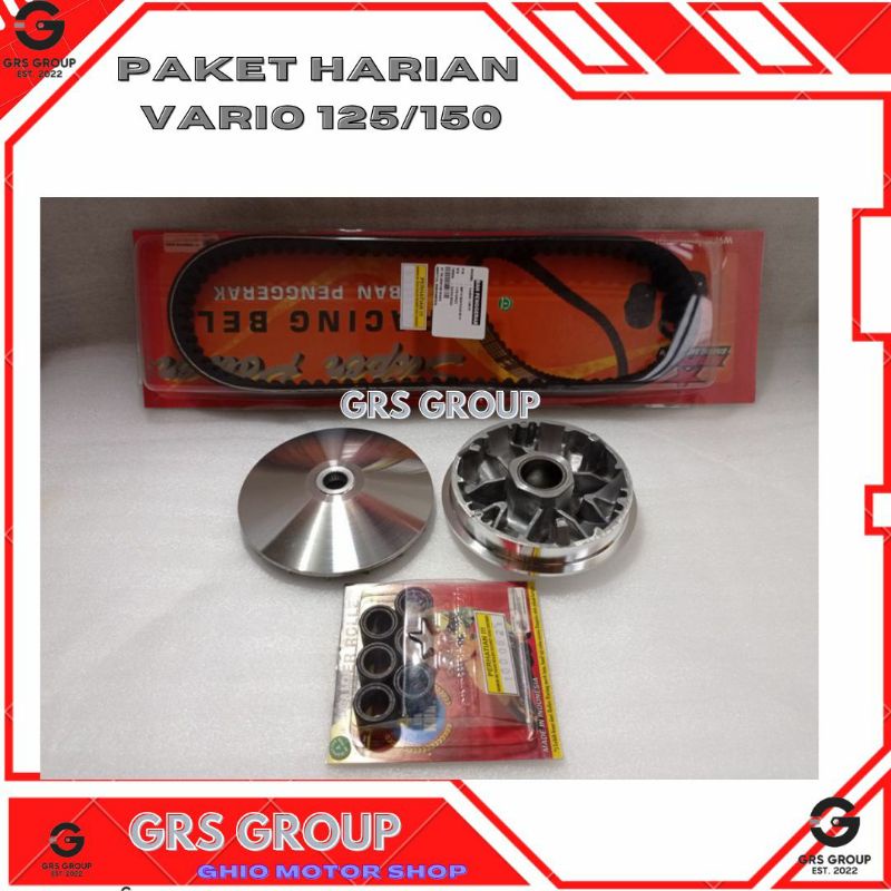 PAKET KIRIAN CVT HARIAN VARIO 125/150/ UP GRADE CVT HARIAN VARIO 125 BIG VULLEY PULLEY VARIO 150/ RUMAH ROLLER COSTUME VARIO 125/ PAKET KIRIAN CVT VARIO 125/ PQKET TOURING VARIO 125/150/ RUMAH ROLLER BUBUT ROLLER BRT VANBELT BRT VARIO 125/150 GHIO MOTOR