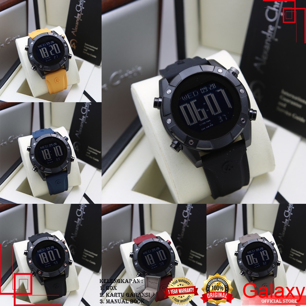 ALEXANDRE CHRISTIE JAM TANGAN PRIA AC DIGITAL RUBBER ORIGINAL ALEXANDRE CHRISTIE PRIA ORIGINAL JAM T