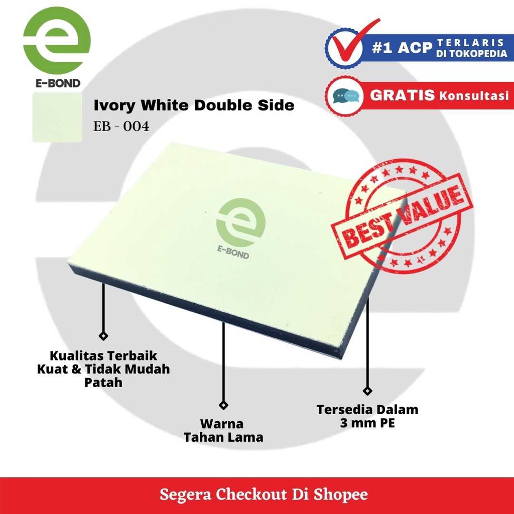 ACP Ebond - Alumunium Composite Panel 3mm Ivory White Double Side