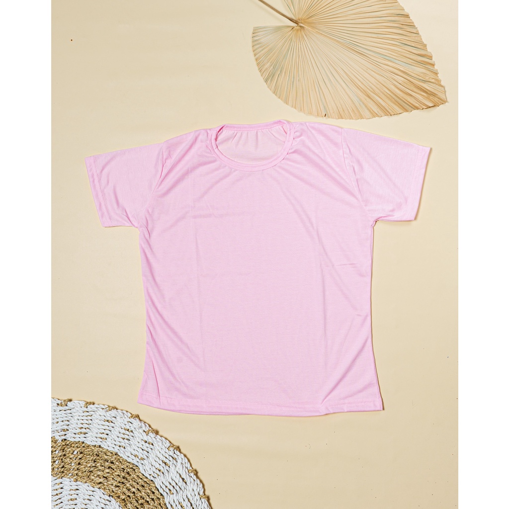 Kaos Wanita Lengan Pendek O-Neck Rayon PE Polos TOP08