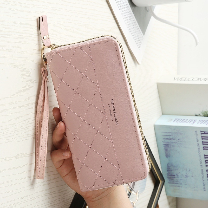 DOMPET PANJANG WANITA PINK VANIER WA583P3 FASHION KOREA IMPORT 2 RESLETING BESAR MUAT HP KARTU KULIT  UANG KOIN BRANDED REMAJA KEKINIAN PREMIUM BATAM