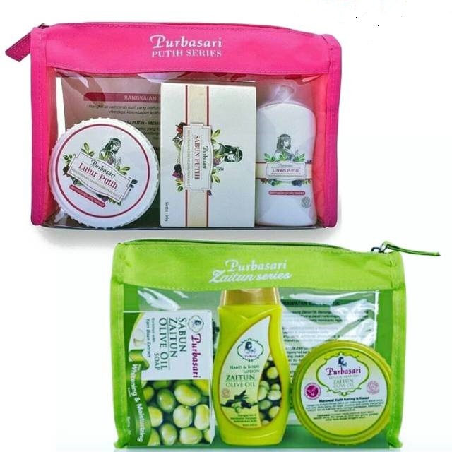 PURBASARI Paket 3 in 1 Sabun Lulur Lotion | Paket Putih Paket Zaitun Paket Pencerah Badan BY AILIN