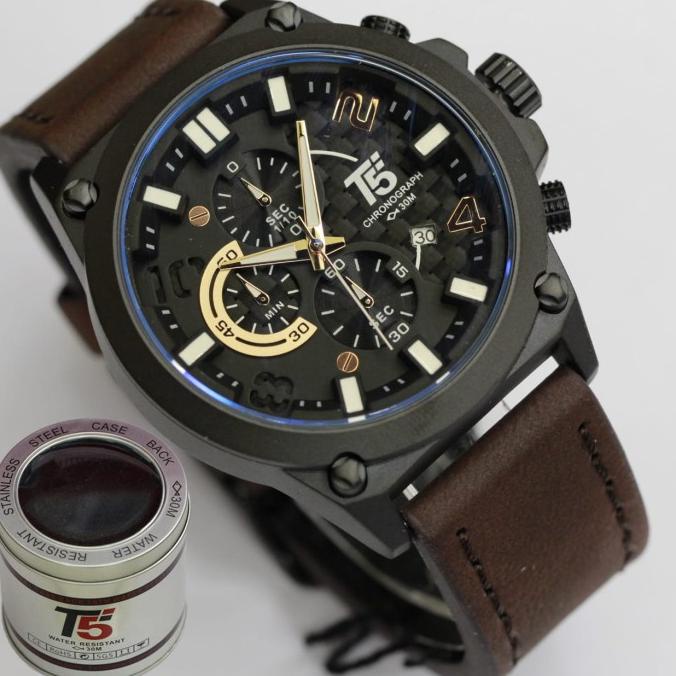 Jam Tangan T5 H3479 original leather strap fashion pria