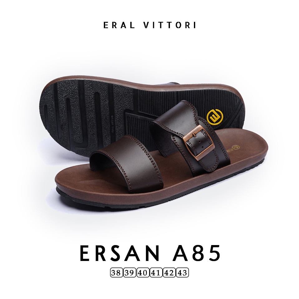 Eral Vittori - Ersan A85 Sandal Santai Harian Pria Kulit