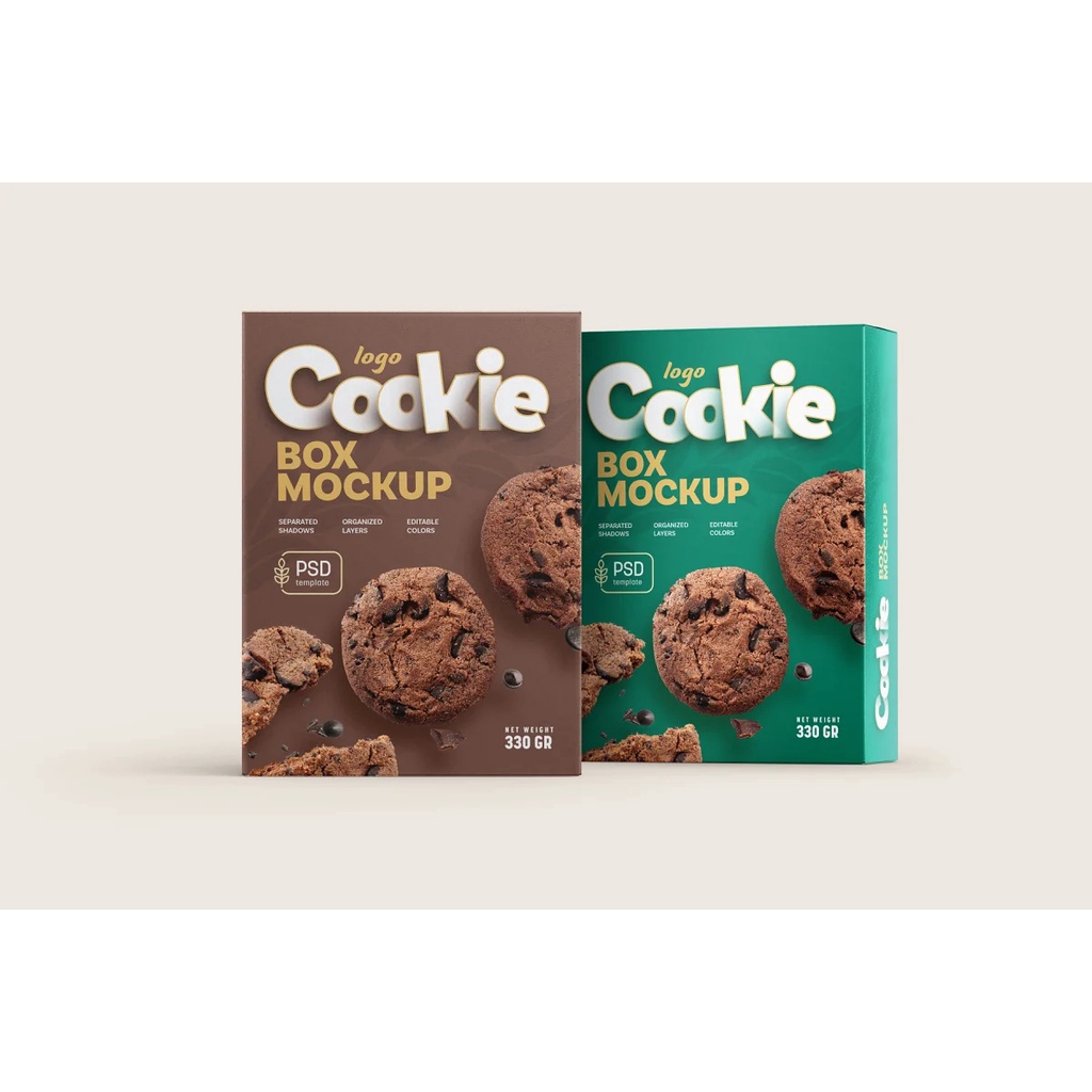 Cookies Box Packaging Mockup Set