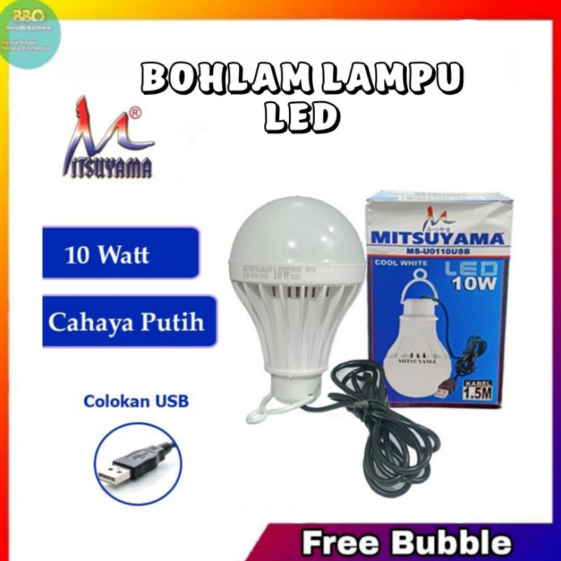 Lampu Bohlam LED 10 Watt Lampu Darurat Emergency Usb Kabel MITSUYAMA