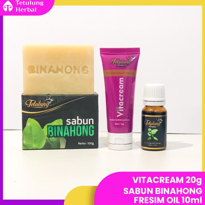 Paket Obat Gatal Selangkangan Alami - Vitacream Binahong Sabun Oil