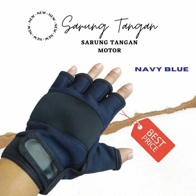 SARUNG TANGAN MOTOR STENGAH JARI GLOVES  HALF FINGER TETLARIS  PRIA BERKENDARA