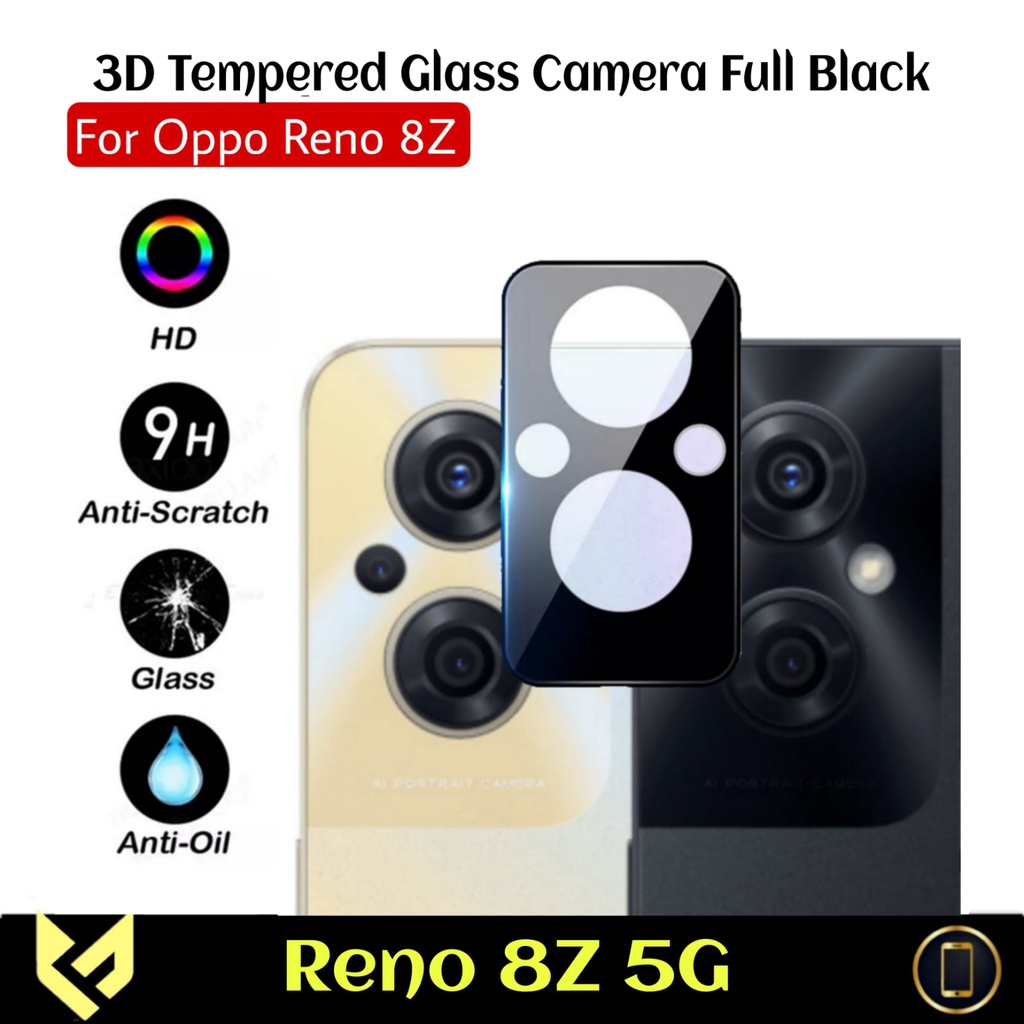 TG Camera OPPO RENO 8Z 5GTempered Glass Camera Black Protection Full Cover Lens Screen Camera Penutu