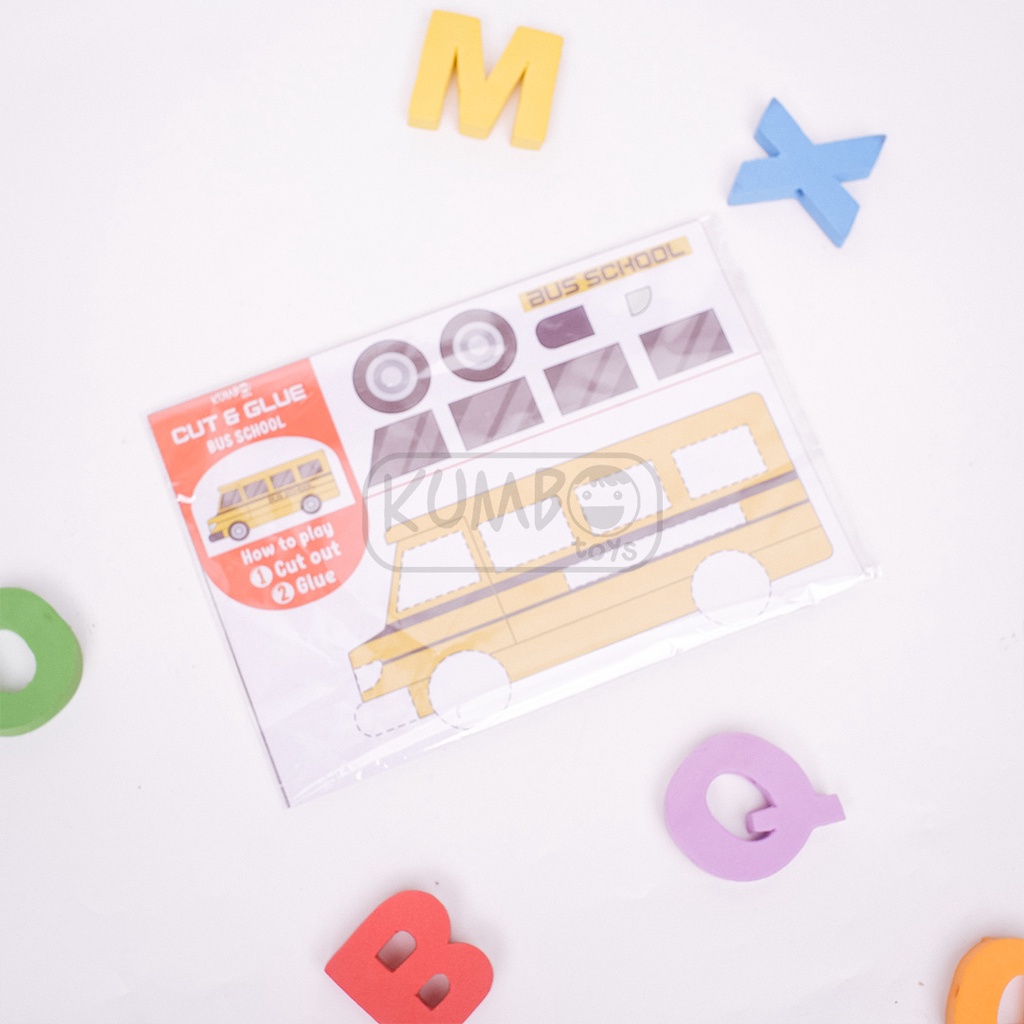 Mainan Edukasi Menggunting dan Menempel Worksheet Cut &amp; Glue