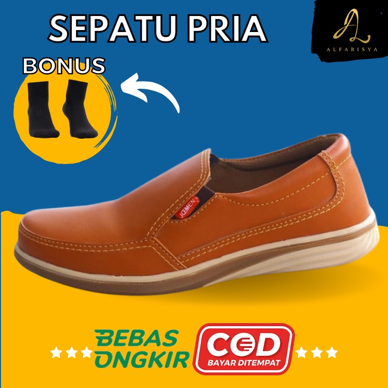 Slip On Pria Casual Spatu Dewasa Original Santai Keren Terbaru Ukuran 39 40 41 42 43 Warna Hitam Cok