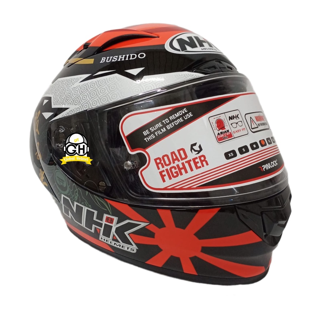 HELM NHK GP R TECH STREET MIHAIL BLACK GLOSSY GP-R FULL FACE