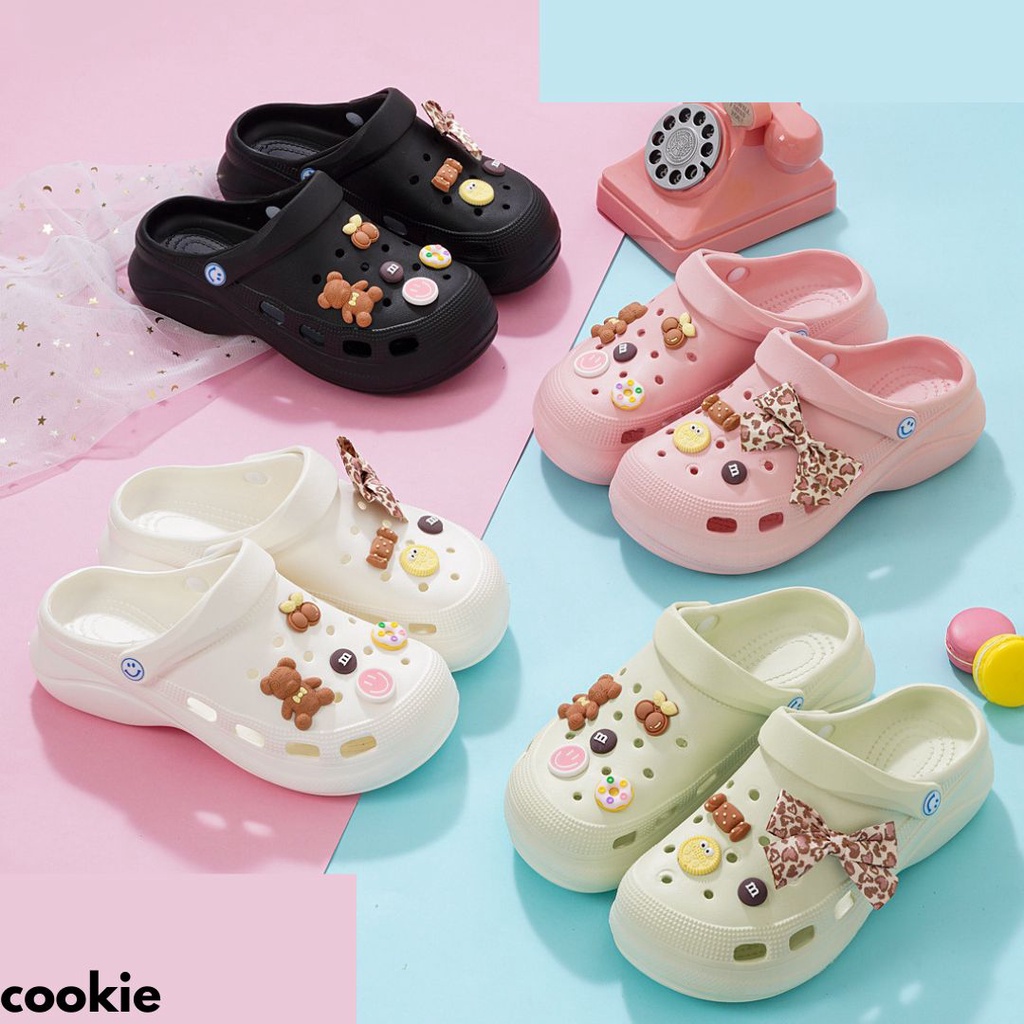 SANDAL WEDGES WANITA DESAIN INDONESIAN BOOMING TREND GET IT NOW GIRLS BAHAN RUBBER IMPORT COOKIE