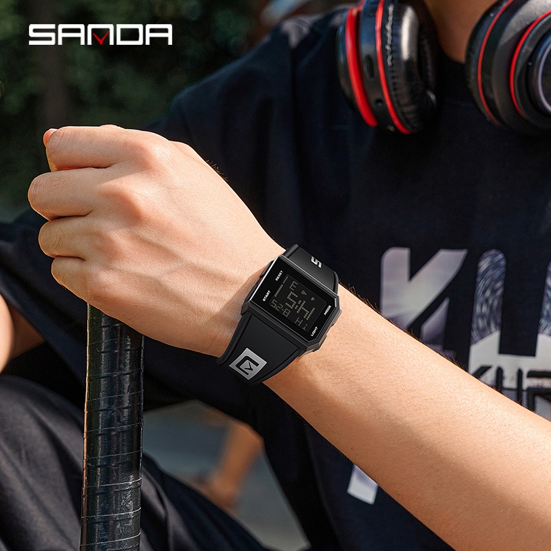 SANDA 9003 Jam Tangan Pria Digital EL Backlight Sport Watch Anti Air WATCHKITE WKOS