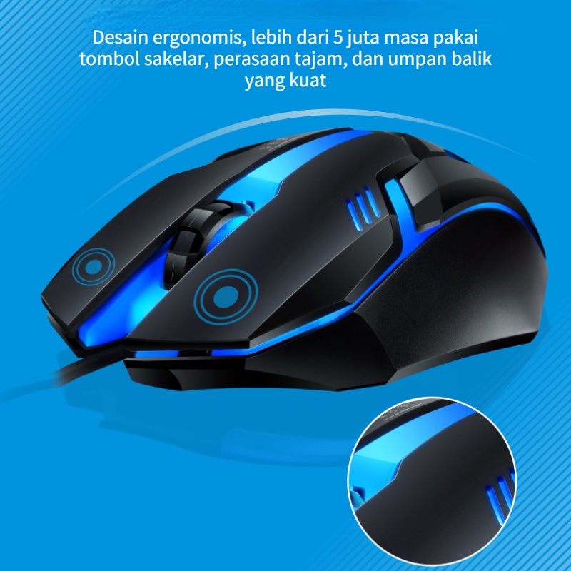 Keyboard Dan Mouse Gaming PC Full Set LED RGB Waterproof Acetech G21B Untuk PC Komputer Laptop