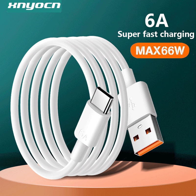 6a 66w Kabel data / charger usb Tipe c fast charging Untuk huawei mate 40 50 xiaomi 11 10 pro oppo r17