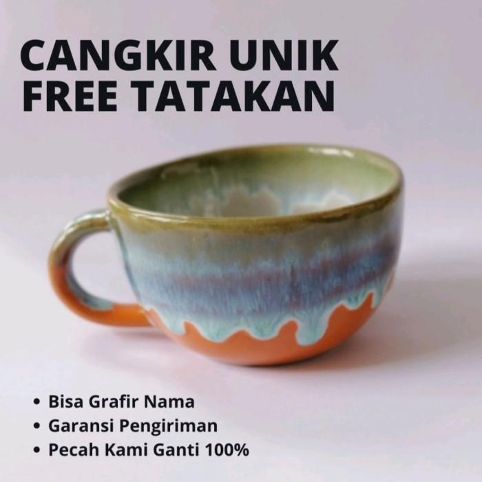 Cangkir Mug Gelas Kopi Teh Keramik Handle Cappucino Homemade Naruna